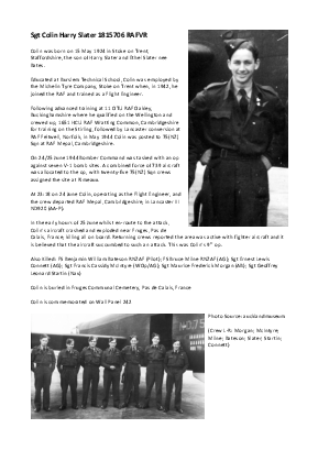 A preview of a PDF biography for Slater, Colin Harry